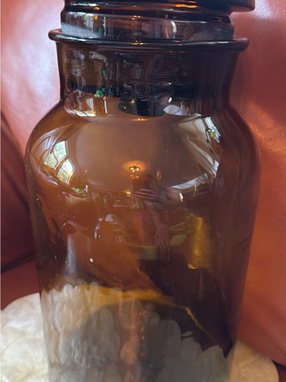 Vintage 13” Handblown Amber Glass Apothecary Jar - Unique Home Accents - Picture 11 of 11